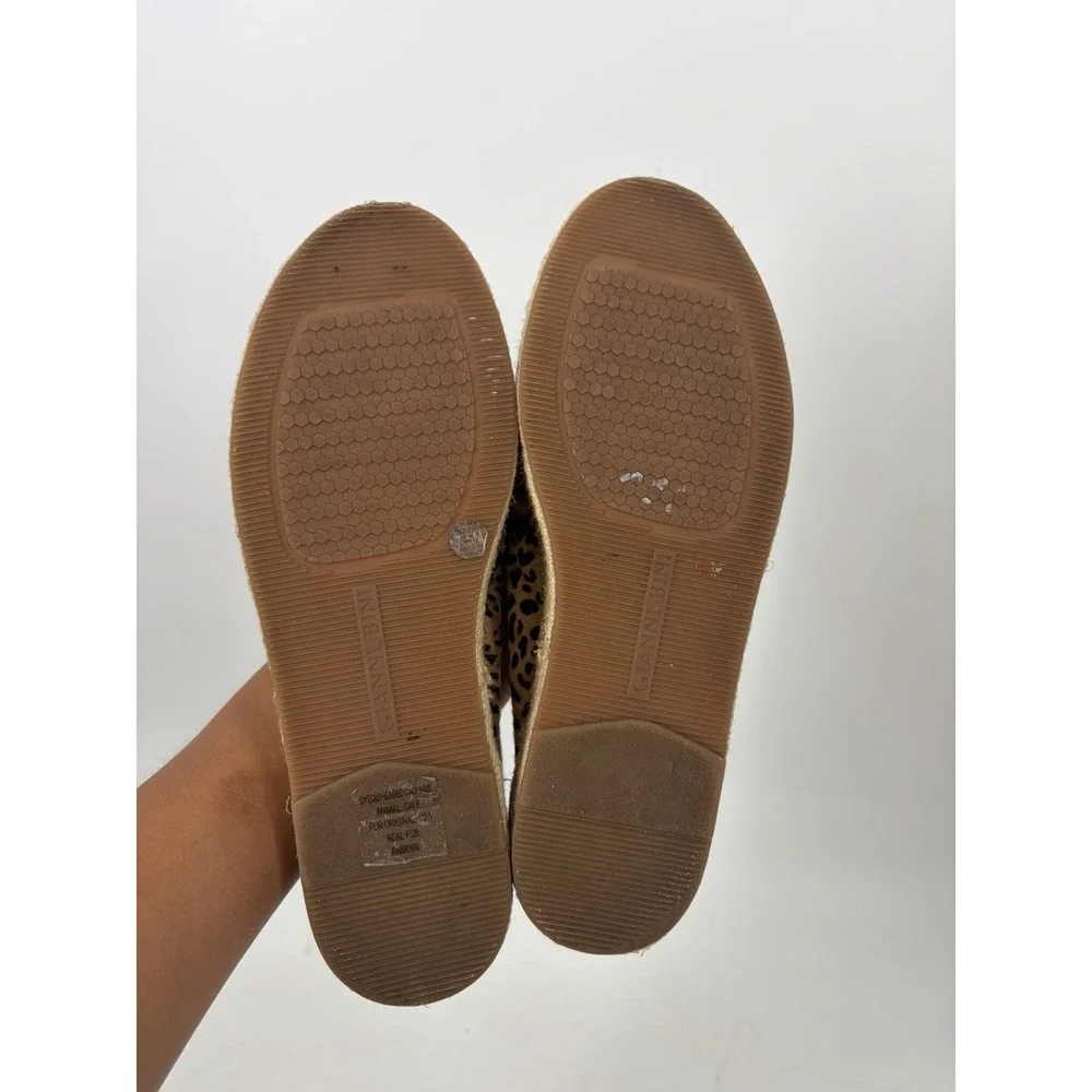Gianni Bini Leopard Calf Hair Espadrille Platform Loafers Womens 7.5